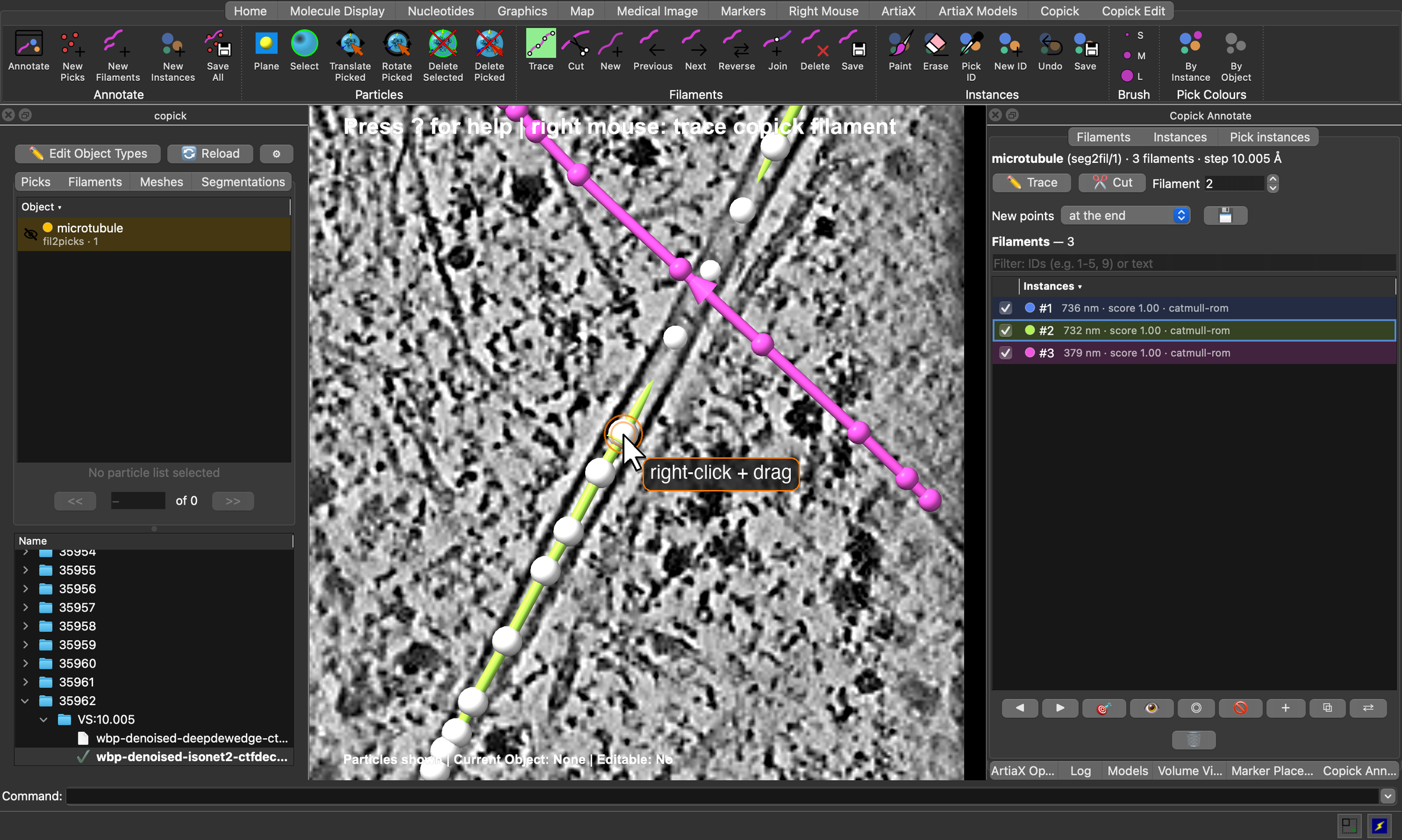Curating seg2fil traces