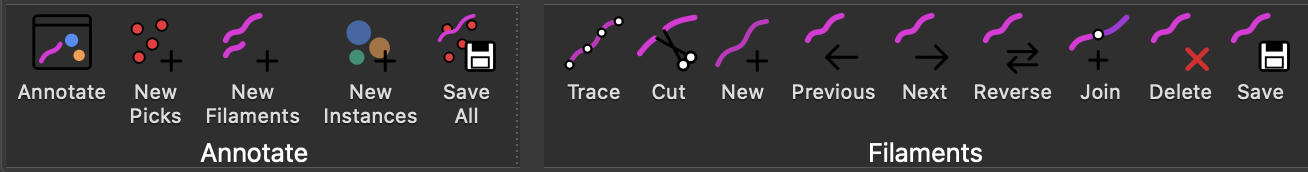 Copick Edit toolbar